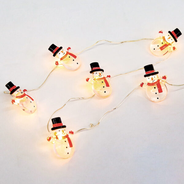 SNOWMAN 15 MINI LED ΛΑΜΠΑΚIA ΣΕΙΡΑ, WW, ΑΣΗΜΙ ΚΑΛΩΔ. ΧΑΛΚΟΥ, MΠΑΤ. (2ΑΑ),IP20, 140+30CM ΔΙΑΦ ΚΑΛ ACA - X07151102