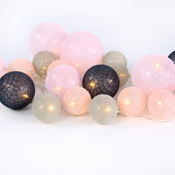 “WOVEN BALL FAIRY LIGHTS” POZ - ΓΚΡΙ ΜΠΑΛΑ 20 LED ΛΑΜΠΑΚ ΣΕΙΡΑ ΜΠΑΤΑΡ(3xΑΑ) ΘΕΡΜΟ ΛΕΥΚΟ IP20 ACA - X07201160