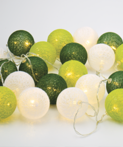 “WOVEN BALL FAIRY LIGHTS” ΠΡΑΣΙΝΗ & ΑΣΠΡΗ ΜΠΑΛΑ 20 LED ΛΑΜΠΑΚ ΣΕΙΡΑ ΜΠΑΤΑΡ(2xΑΑ) ΘΕΡΜΟ ΛΕΥΚΟ IP20 ACA – X07201161