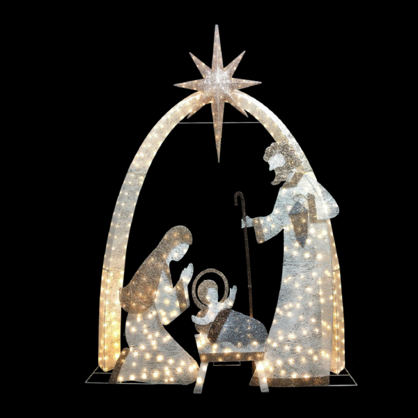 3D TINSEL SET OF HOLY FAMILY NATIVITY 500LED ΛΑΜΠ ΘΕΡΜ ΣΤΑΘΕΡ ΑΝΤΑΠΤ 4,5VDC 226*30*310cm IP44 5mΚΑΛ ACA – X0750014104