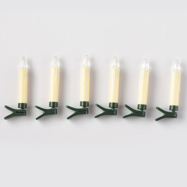 6 WHITE MINI CLIPS CANDLES, 6*1  LED ΛΑΜΠ. ΜΠΑΤ. (6*AAA), WW,IP20, φ1.5X10.5cm ACA - X0761121