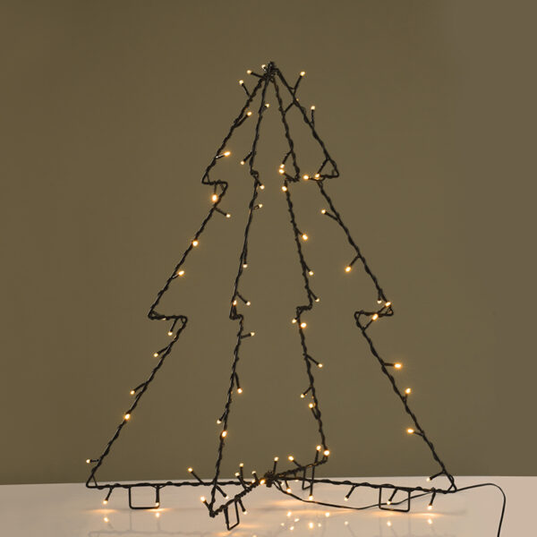 METAL FOLDABLE TREE, 74 LED ΛΑΜΠ. ΣΕΙΡΑ WW ΑΝΤΑΠ(3.5V)ΣΤΑΘ. ΜΑΥΡΟ ΚΑΛ.IP44 55Χ65CM, 4Μ ΚΑΛ ΤΡΟΦ ACA - X07751446