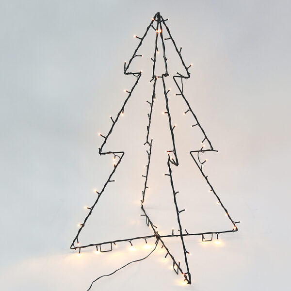 METAL FOLDABLE TREE, 90LED ΛΑΜΠ. ΣΕΙΡΑ WW ΑΝΤΑΠ.(3.5V)ΣΤΑΘ. ΜΑΥΡΟ ΚΑΛ. IP44 75X85CM, 4Μ ΚΑΛ ΤΡΟΦ ACA - X07901446