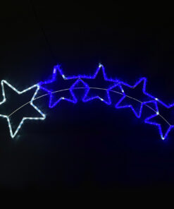 5 STARS 144 LED 6m ΜΟΝΟΚ. ΦΩΤ ΛΕΥΚΟ & ΜΠΛΕ FLASH IP65, 150*50cm 1.5m ΚΑΛ. ACA – X081441620
