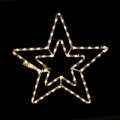 “DOUBLE STARS” 60 LED ΣΧΕΔΙΟ 2.5m ΜΟΝΟΚΑΝΑΛ ΦΩΤΟΣΩΛ ΘΕΡΜΟ ΛΕΥΚΟ IP65 46cm 1.5m ΚΑΛΩΔ ACA – X081811116N