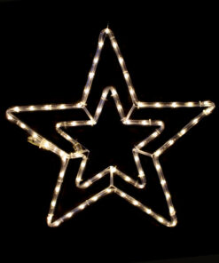 “DOUBLE STARS” 60 LED ΣΧΕΔΙΟ 2.5m ΜΟΝΟΚΑΝΑΛ ΦΩΤΟΣΩΛ ΘΕΡΜΟ ΛΕΥΚΟ IP65 46cm 1.5m ΚΑΛΩΔ ACA – X081811116N