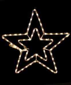 “DOUBLE STARS” 72 LED ΣΧΕΔΙΟ 3m ΜΟΝΟΚΑΝΑΛ ΦΩΤΟΣΩΛ ΘΕΡΜΟ ΛΕΥΚΟ ΜΗΧΑΝΙΣΜΟ FLASH IP44 55cm 1.5m ΚΑΛΩ ACA – X0818131