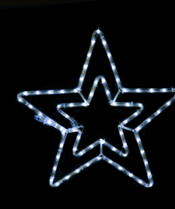 “DOUBLE STARS” 60 LED ΣΧΕΔΙΟ 2.5m ΜΟΝΟΚΑΝΑΛ ΦΩΤΟΣΩΛ ΨΥΧΡΟ ΛΕΥΚΟ IP44 46cm 1.5m ΚΑΛΩΔ ACA – X08182116