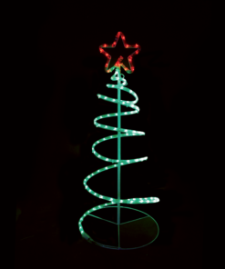 “SPIRAL TREE” 120 LED ΣΧΕΔΙΟ 5m ΜΟΝΟΚΑΝΑΛ ΦΩΤΟΣΩΛ RED-GREEN IP44 40x40x90cm 1.5m ΚΑΛΩΔ ACA – X0818319