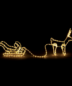 “REINDEER PULL SLEIGH” 192LED ΣΧΕΔΙΟ 8m ΜΟΝΟΚΑΝΑΛ ΦΩΤΟΣΩΛ ΘΕΡΜ ΛΕΥΚΟ IP44 145×23.5x49cm 1.5m ΚΑΛΩ ACA – X081921214