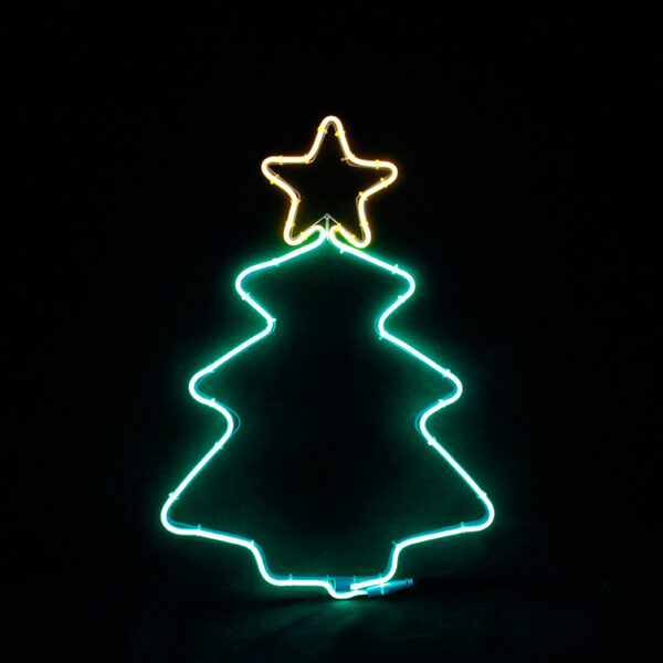 CHRISTMAS TREE 200 NEON LED 2m NEON DOUBLE SMD ΦΩΤ., WW + ΠΡΑΣΙΝΟ ΣΤΑΘ., IP44, 38.5X54CM, 1.5m Κ ACA - X082003419