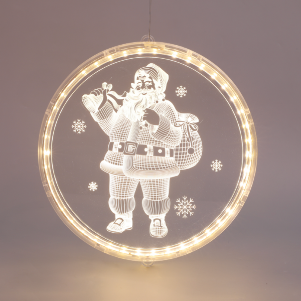 "3D ACRYLIC SANTA", 24 WW LED ΣΤΑΘ. IP20 21X21.6CM, USB ΚΑΛ. ΤΡΟΦΟΔ. ACA - X08241258