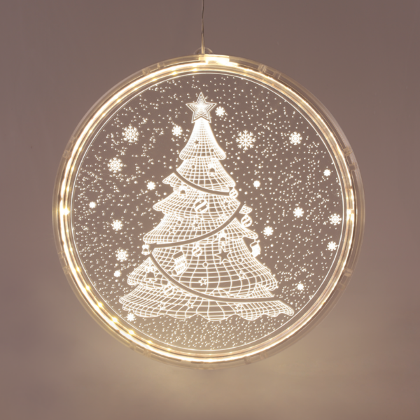 "3D ACRYLIC CHRISTMAS TREE", 24 WW LED ΣΤΑΘ. IP20  21X21.6CM, USB ΚΑΛ. ΤΡΟΦΟΔ.  ACA - X08241259