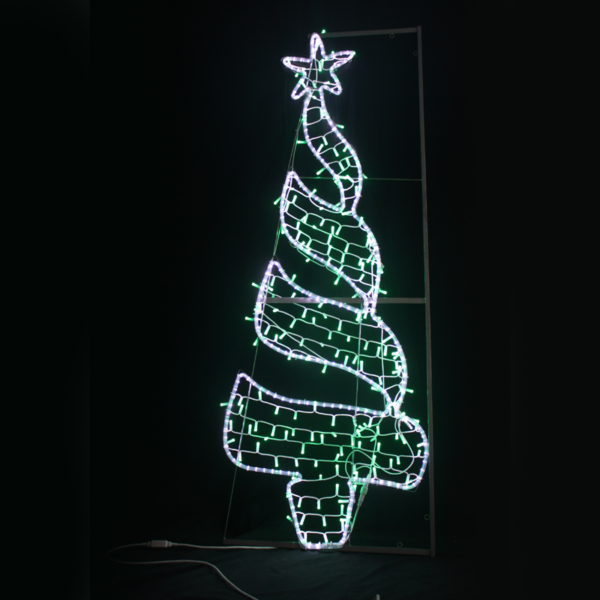 "CHRISTMAS TREE",270&200LED ΕΠΙΣT ΣΧΕΔ 7.5mΜΟΝΟΚ ΦΩΤ+ΛΑΜ ΣΕΙΡ,CW+ΠΡΑΣ ΣΤΑΘ,IP44,750x200CM,1.5m ΤΡ ACA - X082702219