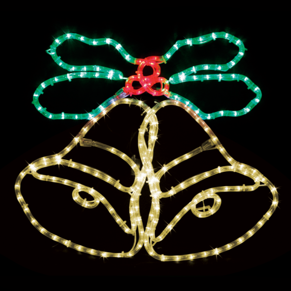 "DOUBLE BELLS" 288LED ΣΧΕΔΙΟ 8m ΦΩΤΟΣΩΛ RED-GREEN-YELLOW IP44 75x58cm 1.5m ΚΑΛΩΔ ACA - X0828811112