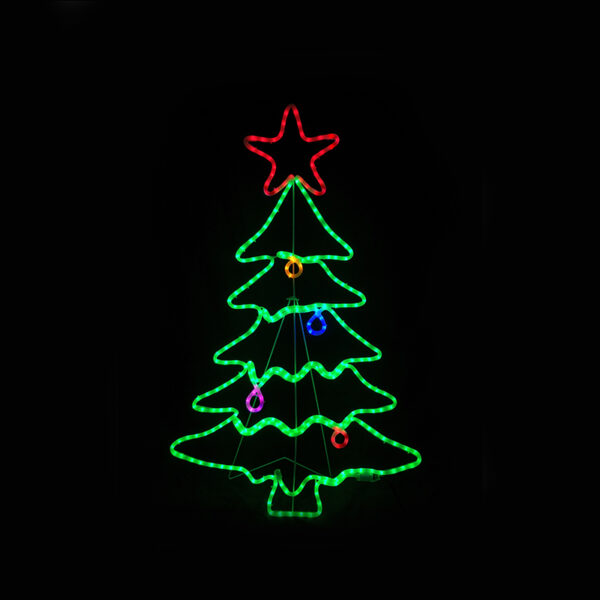 CHRISTMAS TREE 288 LED 8m ΜΟΝΟΚ. ΦΩΤ., ΠΟΛΥΧΡ. FLASH., IP44, 70X114CM, 1.5m ΚΑΛ. ACA - X082883429