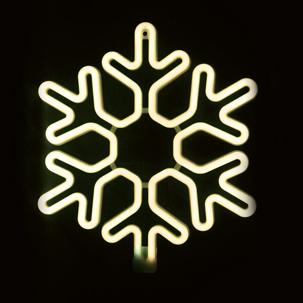 SNOWFLAKE 300 NEON LED 3m NEON DOUBLE SMD ΦΩΤ., WW ΣΤΑΘ., IP44, 40X40CM, 1.5m ΚΑΛ. ACA - X0830014111