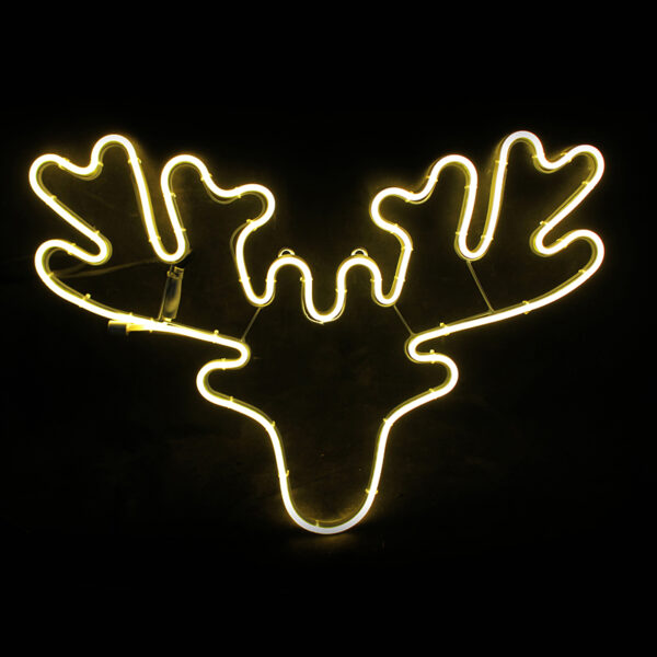 REINDEER HEAD 300 NEON LED 3m NEON DOUBLE SMD ΦΩΤ., WW ΣΤΑΘ., IP44, 60.5X42CM, 1.5m ΚΑΛ. ACA - X083001414