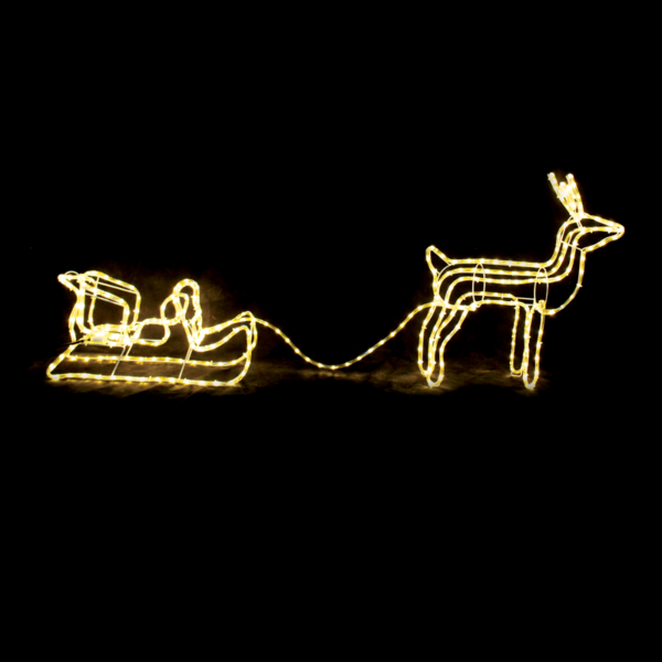 "REINDEER WITH SLEIGH", 312 LED ΣΧΕΔ. 13m ΜΟΝΟΚ. ΦΩΤΟΣ., WW ΣΤΑΘ., IP44, 65X64X30 & 59X22X29CM, 1. ACA - X083121214