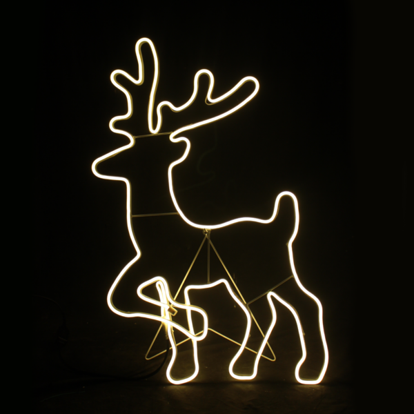 "STANDING REINDEER" 500LED ΣΧΕΔΙΟ 5m ΦΩΤΟΣΩΛ ΝΕΟΝ ΘΕΡΜΟ ΛΕΥΚΟ IP44 54x82cm 1.5m ΚΑΛΩΔ ACA - X085001414