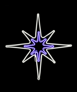“NORTH STAR” 600 NEON LED 6m DOUBLE SMD ROPE LIGHT, CW+BLUE STEADY,IP44,81Χ81CM,1.5m ΚΑΛ. ΤΡΟΦ. ACA – X086002215