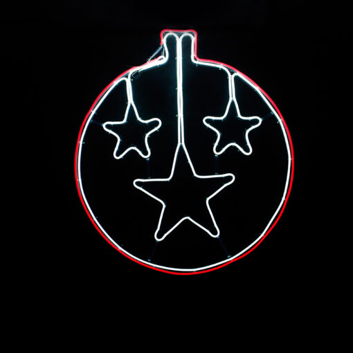 STAR BALL 700 NEON LED 7m NEON DOUBLE SMD ΦΩΤ., ΚΟΚΚΙΝΟ+CW ΣΤΑΘ., IP44, 60X67CM, 1.5m ΚΑΛ. ACA – X0870034113