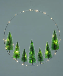 WREATH TREES ΔΙΑΚΟΣΜ ΚΡΕΜΑΣΤΟ 50 LED ΛΑΜΠ ΘΕΡΜΑ ΜΠΑΤ 3ΧΑΑ (ΔΕΝ ΣΥΜΠ) IP20  ΔΙΑΜ:40cm 30cm ΚΑΛ ACA – X09501113