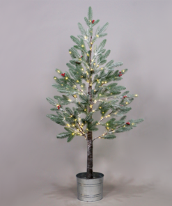 SNOW FLOWER TREE WITH RED CHERRY&POT 168WW LED ΛΑΜΠΑΚ ΑΝΤΑΠ(4,5V)IP44 ΥΨ.120CM Ø20CM 3MΚΑΛΩΔ ΤΡΟΦ ACA – X10168144