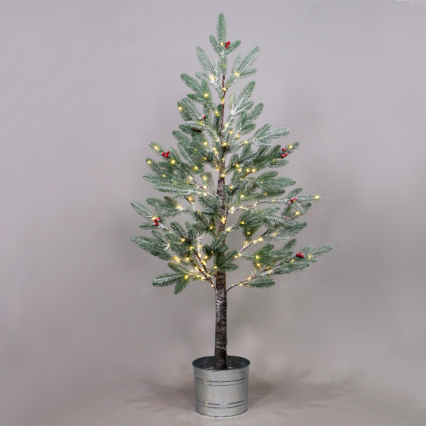 SNOW FLOWER TREE WITH RED CHERRY&POT 168WW LED ΛΑΜΠΑΚ ΑΝΤΑΠ(4,5V)IP44 ΥΨ.120CM Ø20CM 3MΚΑΛΩΔ ΤΡΟΦ ACA - X10168144