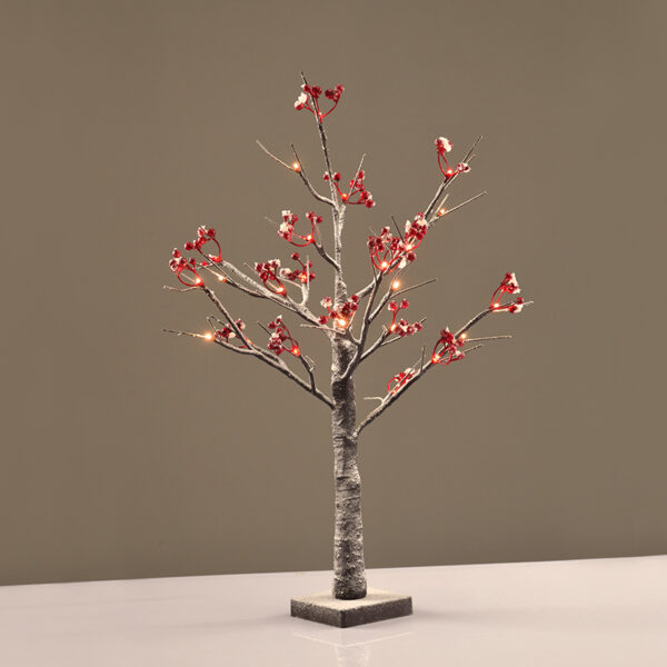 SNOW RED BERRY TREE 24 WW LED ΛΑΜΠΑΚ.ΑΝΤΑΠΤ.(24VDC) IP44 10X10X60CM 3M KΑΦΕ ΚΑΛ. ΤΡΟΦ. ACA - X1024143