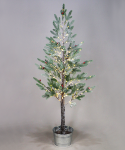 SNOW FLOWER TREE WITH RED CHERRY&POT 288WW LED ΛΑΜΠΑΚ ΑΝΤΑΠ(4,5V)IP44 ΥΨ.160CM Ø20CM 3MΚΑΛΩΔ ΤΡΟΦ ACA – X10288144
