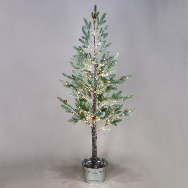 SNOW FLOWER TREE WITH RED CHERRY&POT 288WW LED ΛΑΜΠΑΚ ΑΝΤΑΠ(4,5V)IP44 ΥΨ.160CM Ø20CM 3MΚΑΛΩΔ ΤΡΟΦ ACA - X10288144