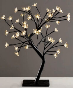 TREE WITH FLOWERS OF SILICONE  36LED ΛΑΜΠΑΚIA ΜΕ ΑΝΤΑΠΤΟΡΑ(24V DC)ΘΕΡΜΟ ΛΕΥΚΟ IP20 45cm 3m ΜΑΥΡΟ  ACA – X1036141