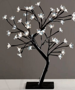 TREE WITH FLOWERS OF SILICONE  36LED ΛΑΜΠΑΚIA ΜΕ ΑΝΤΑΠΤΟΡΑ(24V DC)ΨΥΧΡΟ ΛΕΥΚΟ IP20 45cm 3m ΜΑΥΡΟ  ACA – X1036241