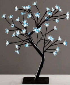 TREE WITH FLOWERS OF SILICONE  36LED ΛΑΜΠΑΚIA ΜΕ ΑΝΤΑΠΤΟΡΑ(24V DC)ΜΠΛΕ IP20 45cm 3m ΜΑΥΡΟ ΚΑΛΩΔΙΟ ACA – X1036641