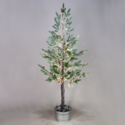 SNOW FLOWER TREE WITH RED CHERRY&POT 384WW LED ΛΑΜΠΑΚ ΑΝΤΑΠ(4,5V)IP44 ΥΨ.200CM Ø27CM 3MΚΑΛΩΔ ΤΡΟΦ ACA – X10384144