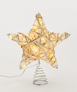 “WHITE & GOLD CONVEX STAR” 20 MINI WW LED ΛΑΜΠ. ΜΠΑΤ. 3ΧΑΑ,IP20 23x5x20cm ACA – X11201124