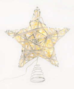 “WHITE & SILVER CONVEX STAR” 20 MINI WW LED ΛΑΜΠ. ΜΠΑΤ. 3ΧΑΑ,IP20 23x5x20cm ACA – X11201125
