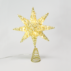 “GOLD TINSEL THREAD STAR 1” 20 MINI WW LED ΛΑΜΠ. ΜΠΑΤ. 3ΧΑΑ,IP20 28x5x20cm ACA – X112011271