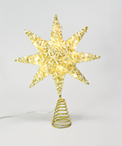 “GOLD TINSEL THREAD STAR 1” 20 MINI WW LED ΛΑΜΠ. ΜΠΑΤ. 3ΧΑΑ,IP20 28x5x20cm ACA – X112011271