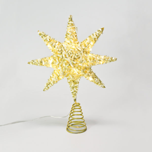 "GOLD TINSEL THREAD STAR 1" 20 MINI WW LED ΛΑΜΠ. ΜΠΑΤ. 3ΧΑΑ,IP20 28x5x20cm ACA - X112011271