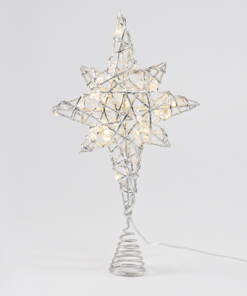“SILVER & WHITE BEAD STAR ” 20 MINI WW LED ΛΑΜΠ. ΜΠΑΤ. 3ΧΑΑ,IP20 37x5x20cm ACA – X11201130