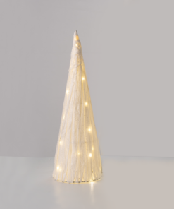 “WHITE PAPER CONE TREE” 20 MINI WW LED ΛΑΜΠ. ΜΠΑΤ. 3ΧΑΑ,IP20 Φ18.5X50cm ACA – X112011321