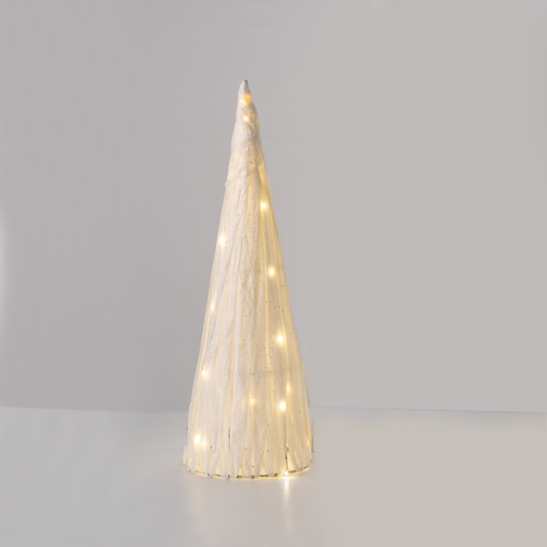 "WHITE PAPER CONE TREE" 20 MINI WW LED ΛΑΜΠ. ΜΠΑΤ. 3ΧΑΑ,IP20 Φ18.5X50cm ACA - X112011321