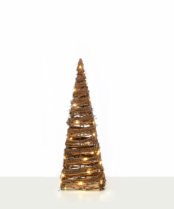 “NATURAL RATTAN CONE TREE” 30 MINI WW LED ΛΑΜΠ. ΜΠΑΤ. 3ΧΑΑ,IP20 Φ17X50CM ACA – X11301120
