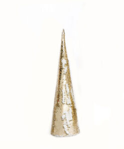 CHAMPAGNE GOLD & WHITE SEQUIN CONE TREE 35 WW LED ΛΑΜΠ. ΜΠΑΤ. 3ΧΑΑ,IP20 Φ27.5X90CM ACA – X1135118