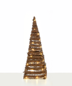 “NATURAL RATTAN CONE TREE” 40 MINI WW LED ΛΑΜΠ. ΜΠΑΤ. 3ΧΑΑ,IP20 Φ22X60CM ACA – X11401120