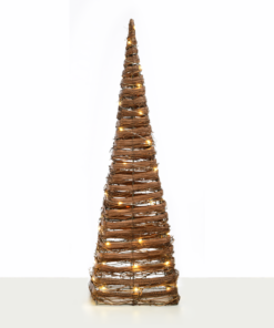 “NATURAL RATTAN CONE TREE” 50 MINI WW LED ΛΑΜΠ. ΜΠΑΤ. 3ΧΑΑ,IP20 Φ27X90CM ACA – X11501120