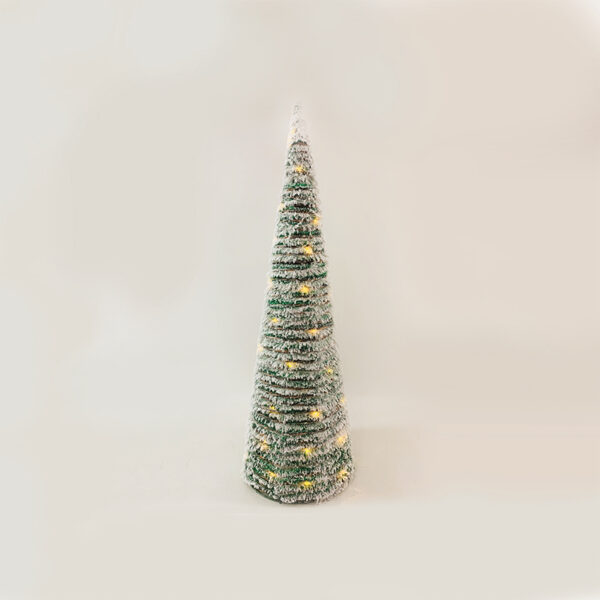 GREEN RATTAN CONE TREE WITH SNOW 50 MINI WW LED ΛΑΜΠ. ΜΠΑΤ. 3ΧΑΑ,IP20 Φ27.5X90CM ACA - X1150119