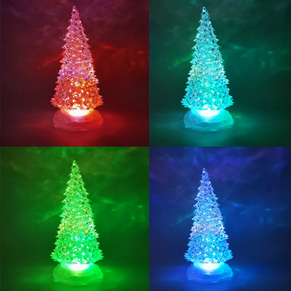 "CRYSTAL PLASTIC TREE" 1 RGB LED ΜΠΑΤ (3xAAA) ΠΡΟΓΡΑΜ(ΕΝΑΛΛΑΓΗ ΧΡΩΜ) IP20 Φ10x25cm ACA - X1313109